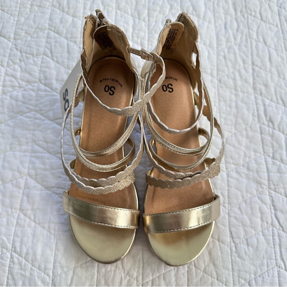 SO Gold Strappy Sandals